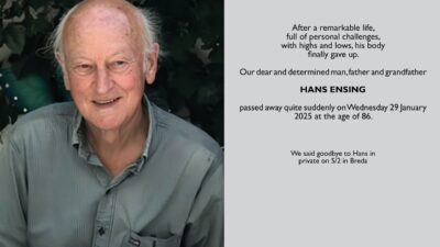 Hans Ensing has passed away