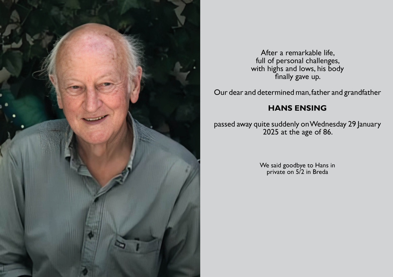 Hans Ensing has passed away